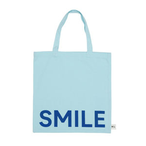 DESIGN LETTERS Látková taška - ICE BLUE SMILE
