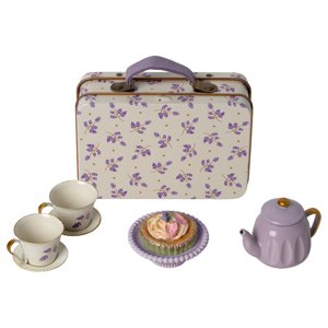 MAILEG Čajová sada v kufříku - Purple madelaine