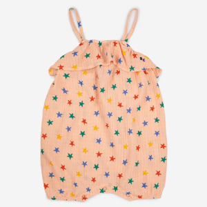 BOBO CHOSES Letní overal - Multicolor Stars all over LIGHT PINK Věk: 3M