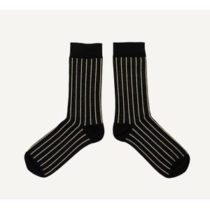 Monk & Anna ponožky - gold glitter lines/black Velikost: 35-38