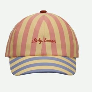 STICKY LEMON Dětská kšiltovka wonders - stripes coral pink + sandy yellow