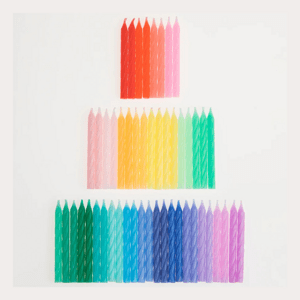 MERI MERI Mini svíčky na dort - Rainbow Twisted 50x