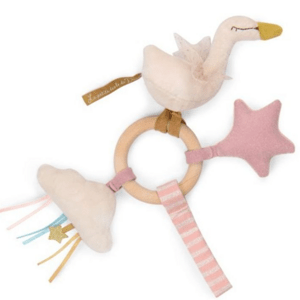 MOULIN ROTY Chrastítko s dřevěným kroužkem Swan