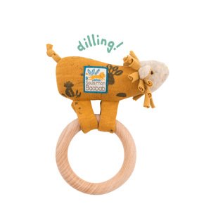 MOULIN ROTY Chrastící lvíček  s dřevěným kroužkem