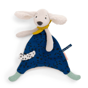 MOULIN ROTY Mazlící ubrousek pejsek modrý Puce & Pilou