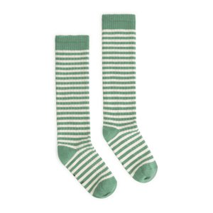 GRAY LABEL Dlouhé ponožky GOTS - Bright Green / Cream Velikost: 19-22