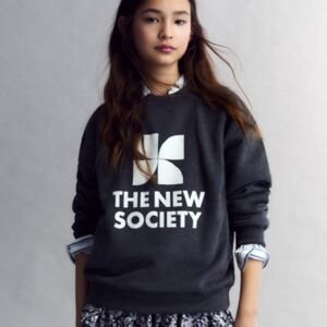 THE NEW SOCIETY Mikina TNS Logo  Galactic Grey Melange Velikost: 3y