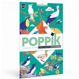 POPPIK Vzdělávací samolepkový plakát Ptáci