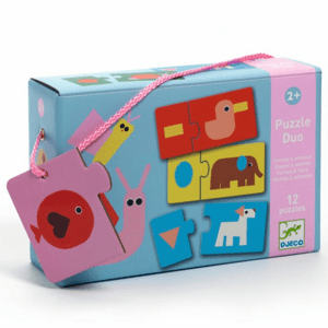 DJECO Duo puzzle Tvary a zvířátka