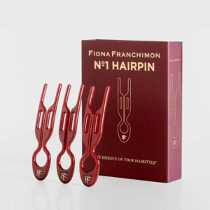FIONA FRANCHIMON Sada tří vlasových spon - NO.1 Hairpin - Ruby Red