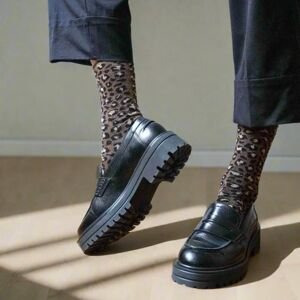 KLUE třpytivé ponožky Leopardbrown | 36-40
