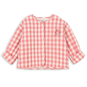 KONGES SLOJD x RHW Prošívaná bunda BELLA - PEACH BLOSSOM CHECK Velikost: 3y