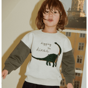 KONGES SLOJD Mikina LOU SEQUIN - OFF WHITE MELANGE Velikost: 18m