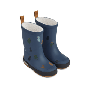 LIEWOOD Vysoké thermo holinky Mason -  Robots / Indigo blue Velikost: 22