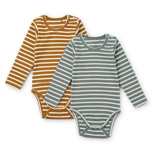 LIEWOOD Set bodýček Yanni - Stripe: Blue fog multi mix Věk: 18M