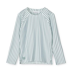 LIEWOOD Plavecké triko Noah - seersucker/stripe: Sea blue/white Velikost: 4y