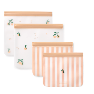 LIEWOOD Sáčky na potraviny znovupoužitelné 4-Pack - Peach / Sea shell
