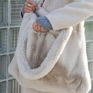 STUDIO NOOS Taška mom-bag Faux fur - Neutral