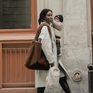 STUDIO NOOS Taška mom-bag Faux fur - Brown