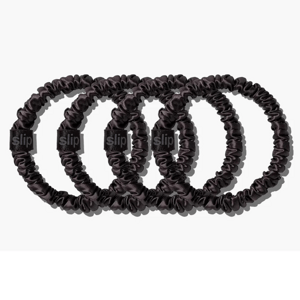 SLIP Hedvábné gumičky Skinny - Black 4x