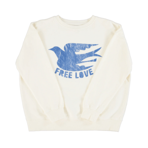 SISTERS DEPARTMENT Dámská mikina - Ecru w/ "blue bird" print Velikost: S