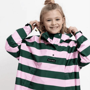 VIVI MARI Dětský kabát do deště Bolt stripes Green/rose Velikost: 10-12Y