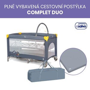 Asalvo COMPLET DUO cestovní postýlka s druhým dnem a hrazdičkou, puppy