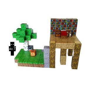 Toybit Magnetická stavebnice Minecraft Knihovna a magický strom 132ks