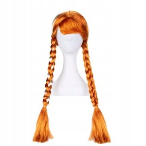 FunCo Anna Frozen zlatohnědá paruka s copánky 60cm