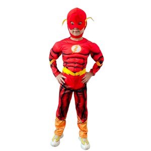 FunCo Dětský kostým Svalnatý Flash s maskou 122 - 134 L