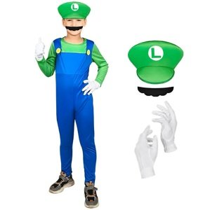 FunCo Dětský kostým Super Mario Luigi 122-134 L