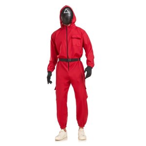 FunCo Kostým Squid game - Hra na oliheň Strážce s maskou a rukavicemi XL
