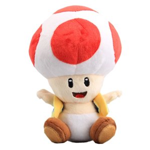 Plush Plyšová hračka Super Mario Toad cervena houba 17cm