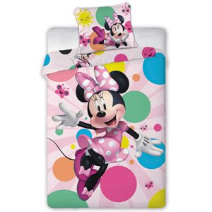 Faro Dětské povlečení Myška Minnie s motýlky 140x200 cm